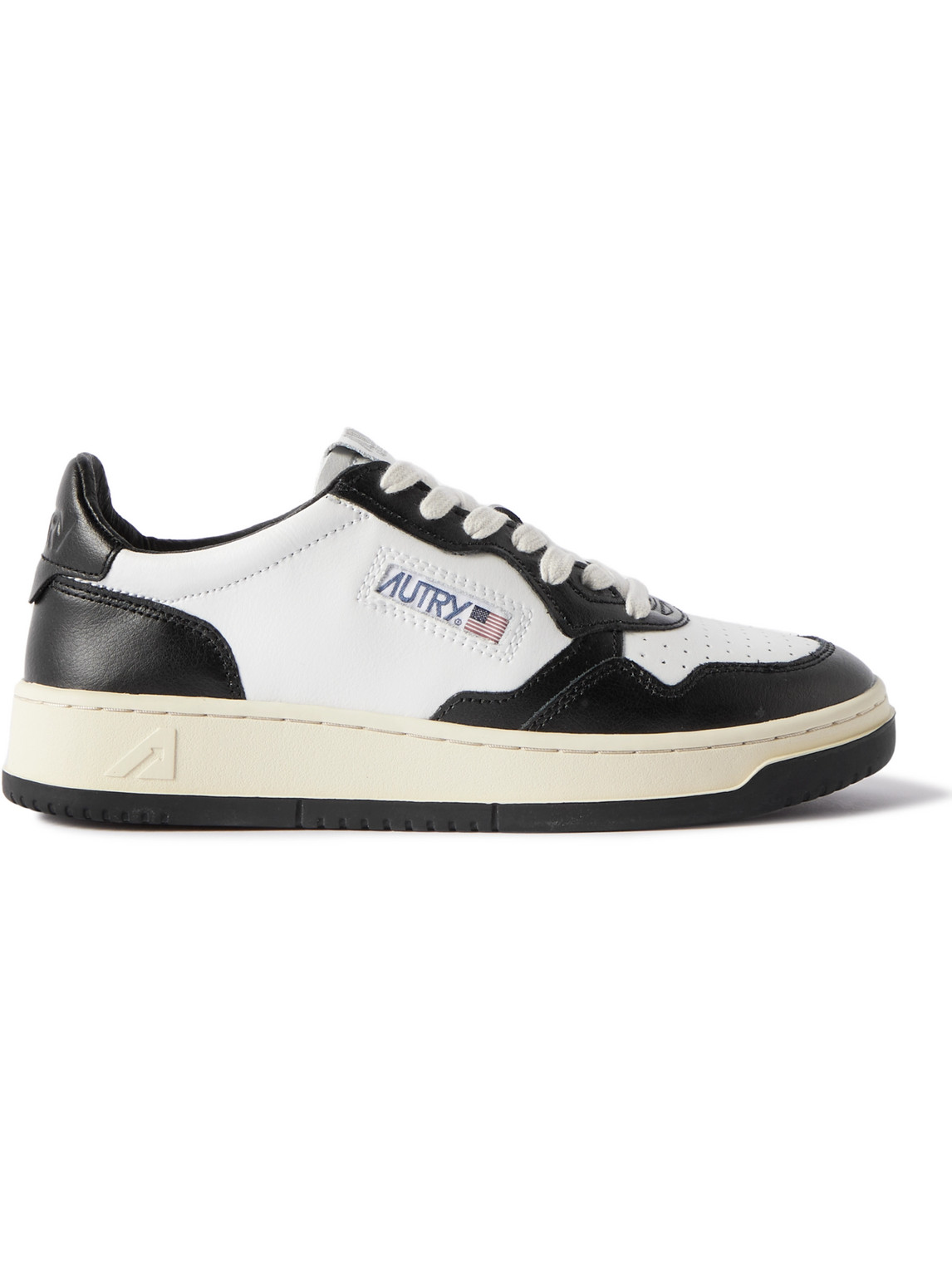 Shop Autry Medalist Two-tone Leather Sneakers In White