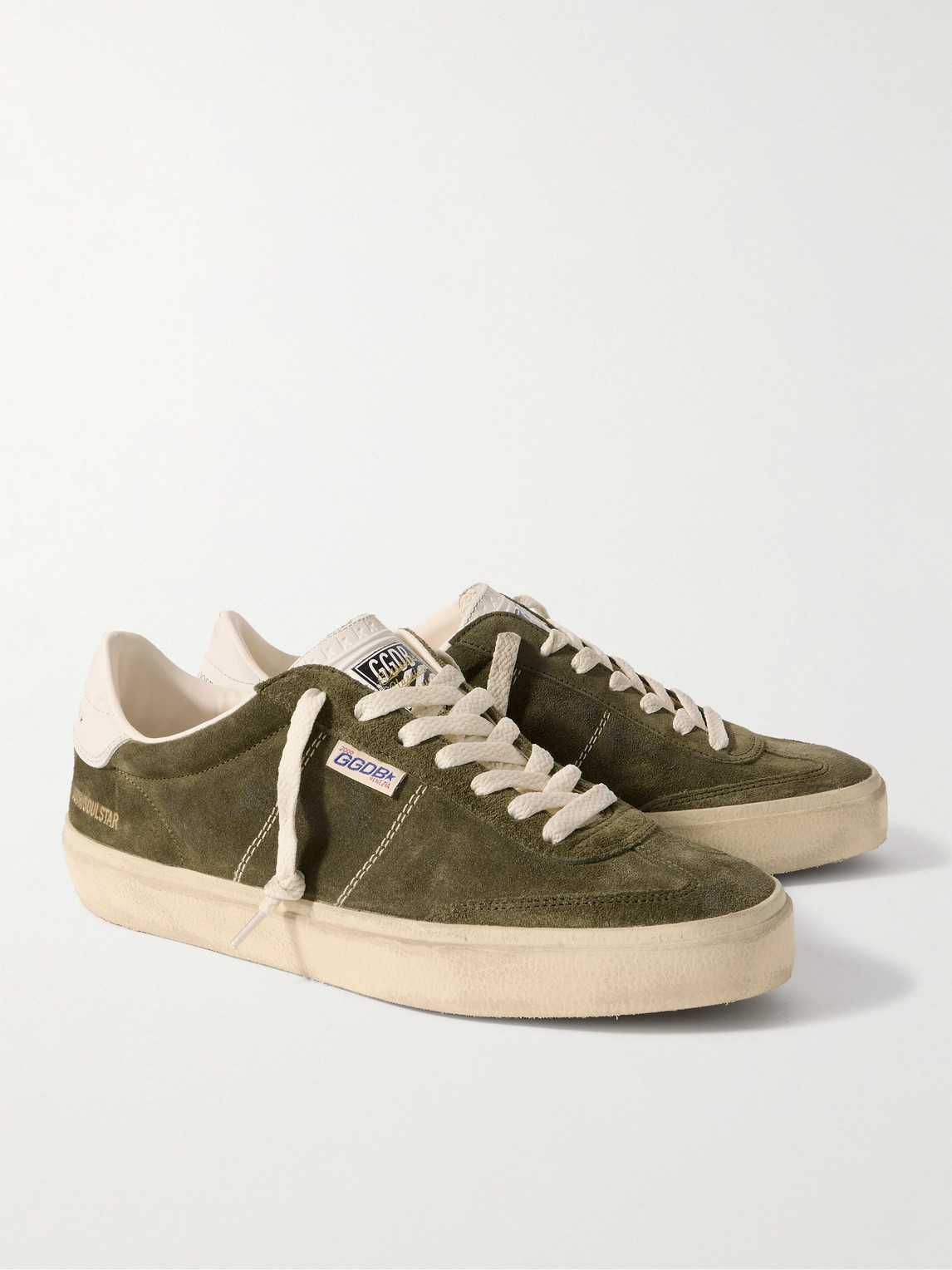 Golden Goose Soul-star Suede Upper Hf Leather Tongue Leather Heel In Green