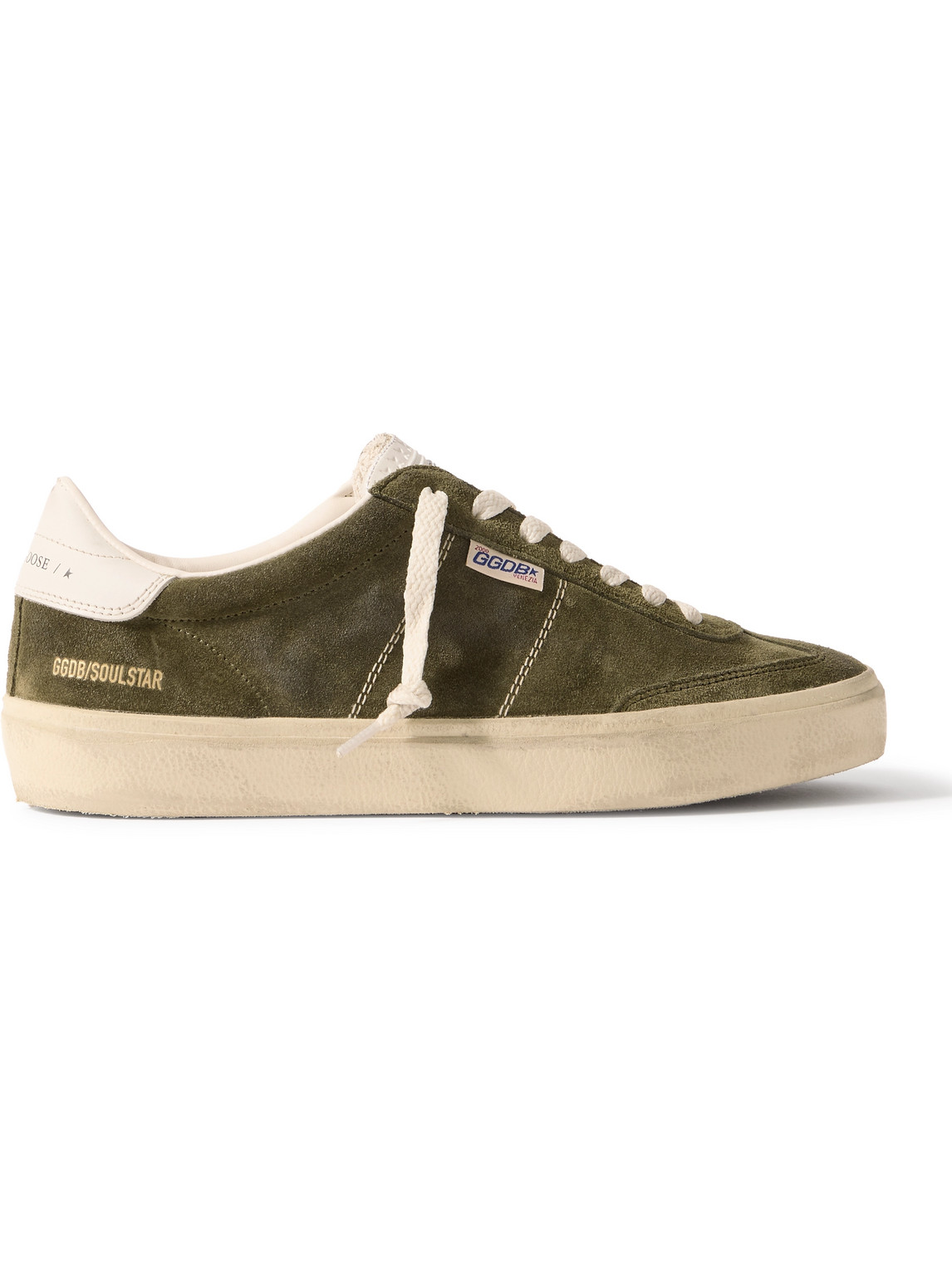 Golden Goose Soul-star Suede Upper Hf Leather Tongue Leather Heel In Green