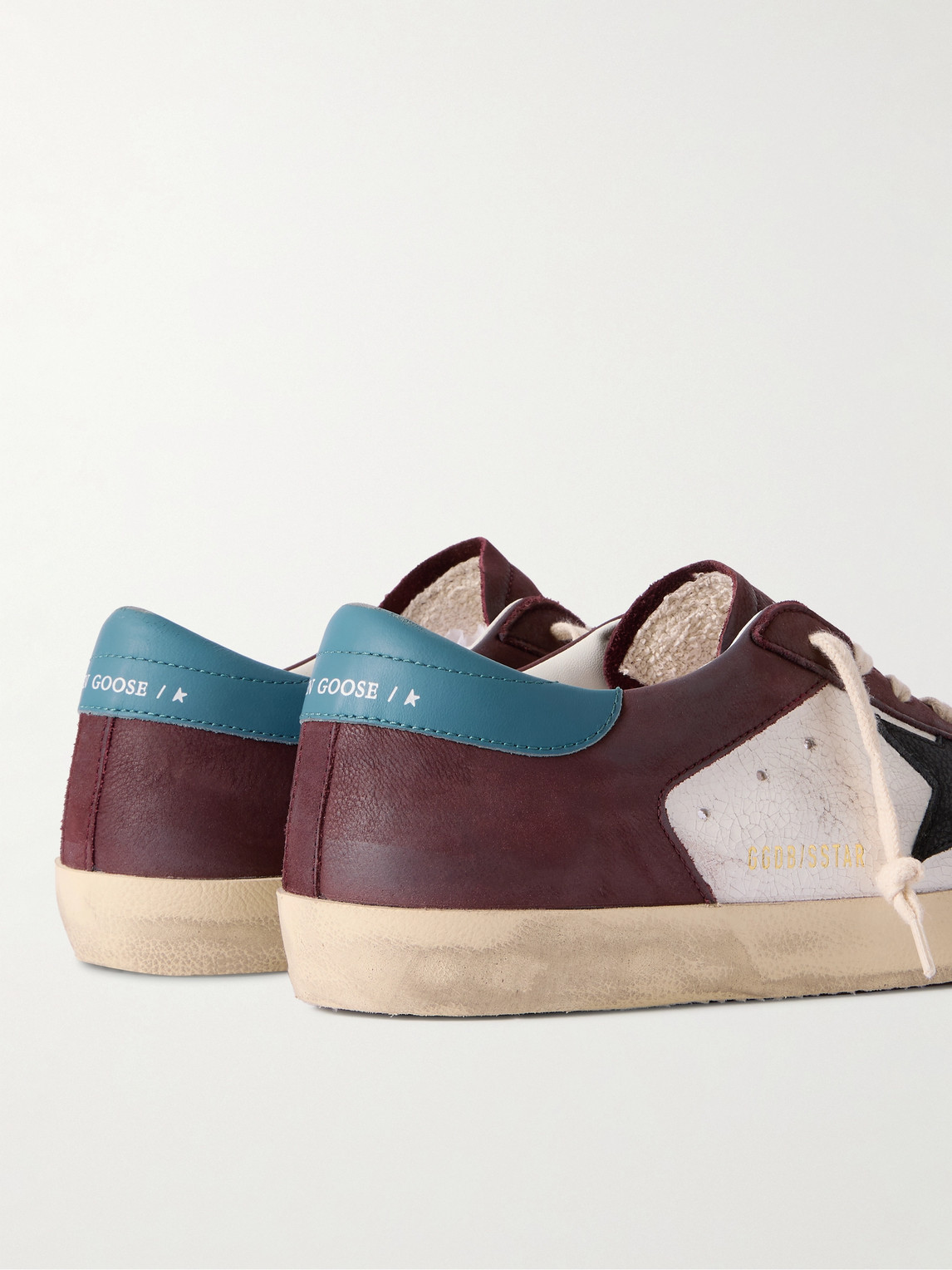 Golden Goose Super Star Double Quarter Leather Sneakers In Brown