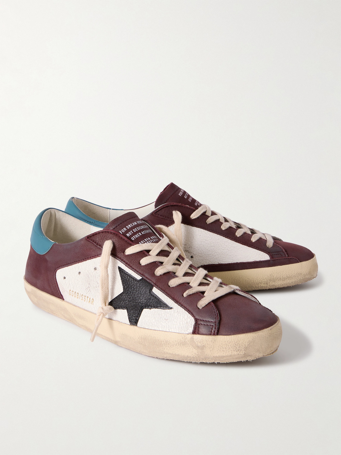 Golden Goose Super Star Double Quarter Leather Sneakers In Brown