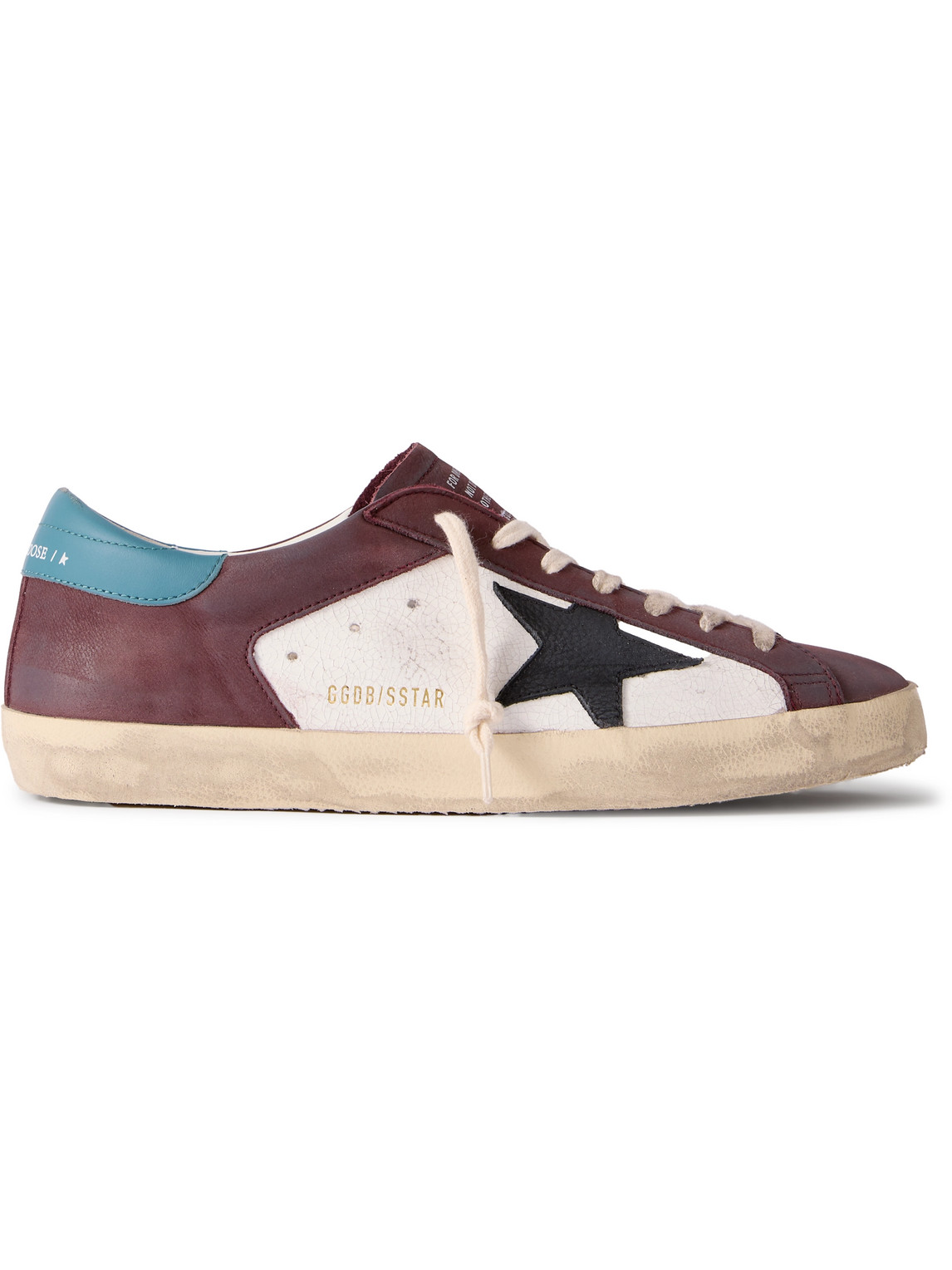 Golden Goose Super Star Double Quarter Leather Sneakers In Brown