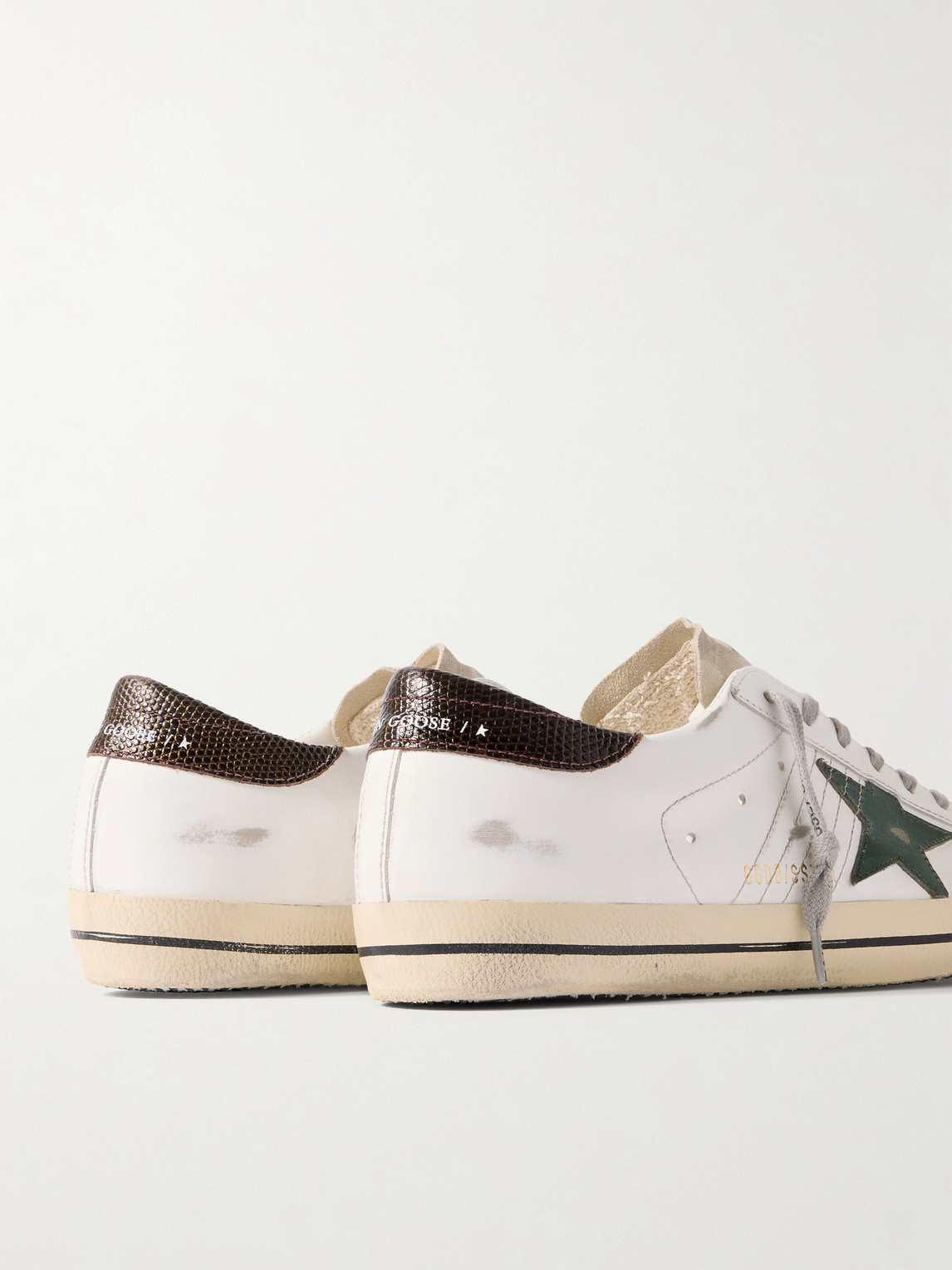 Golden Goose Super-star Ltd Trainer With Crocodile Print Star In White