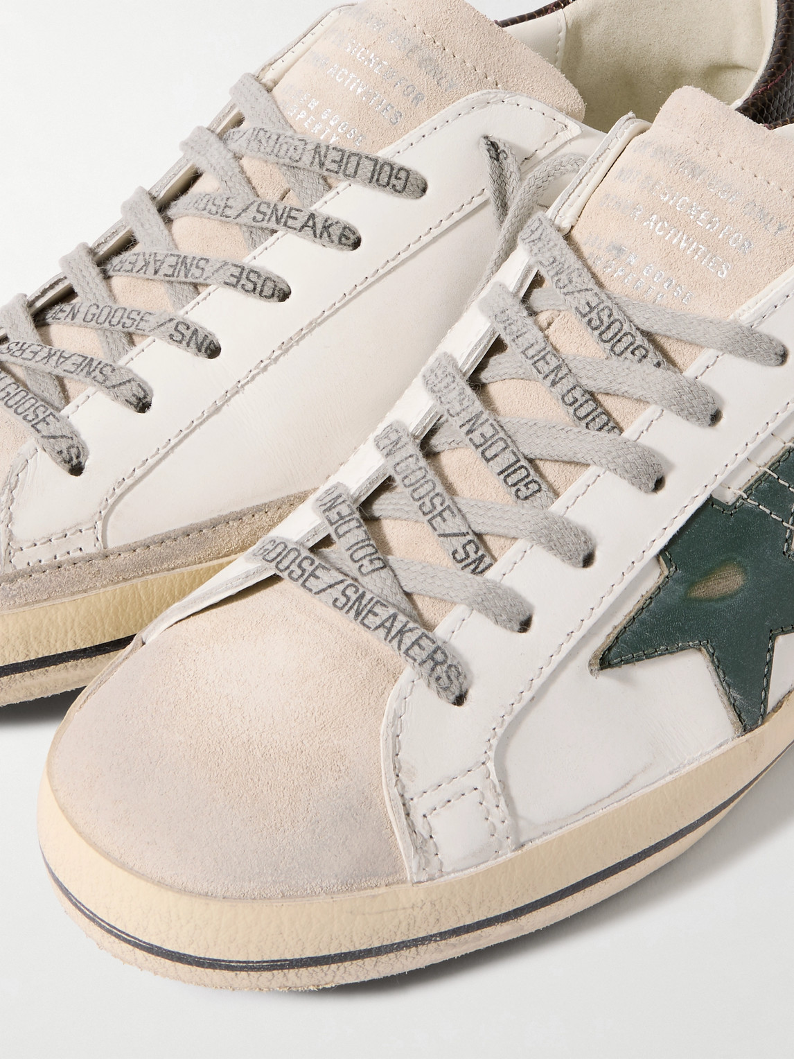 Golden Goose Super-star Ltd Trainer With Crocodile Print Star In White