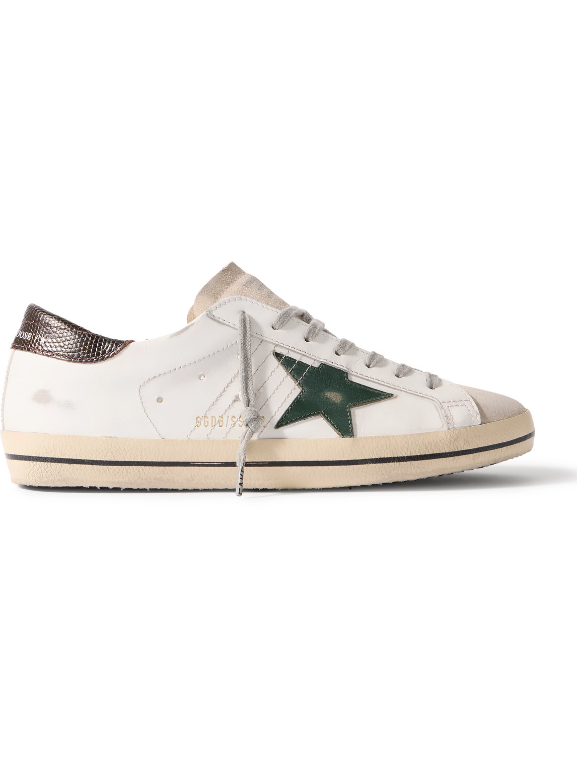 Golden Goose Super-star Ltd Trainer With Crocodile Print Star In White