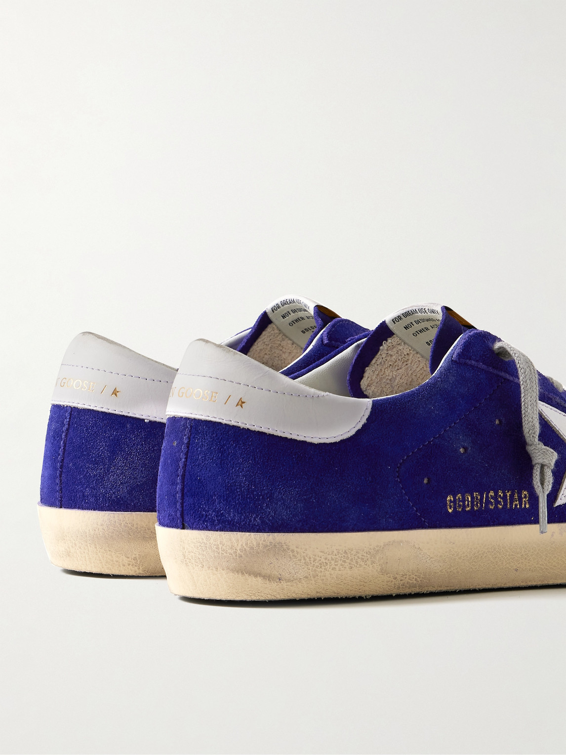 Golden Goose Super-star Suede Upper And Toe Foam Tongue Leather Star Laminated Heel Sneakers Blue In Blue