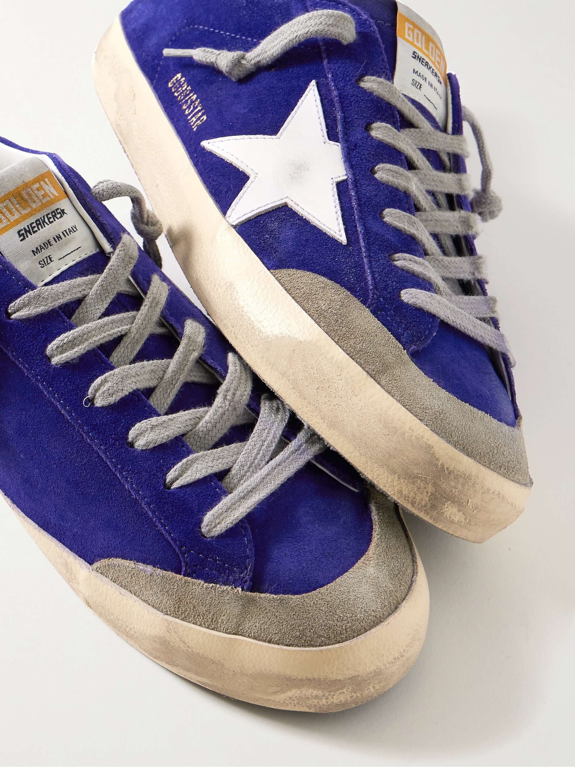 GOLDEN GOOSE Super Star Distressed Leather Trimmed Suede Sneakers for Men MR PORTER
