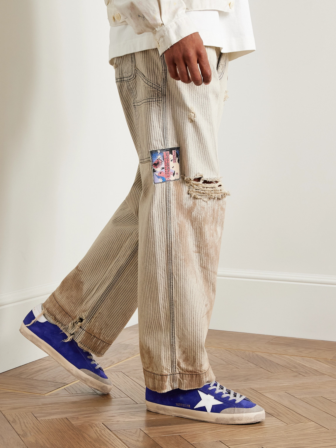Golden Goose Super-star Suede Upper And Toe Foam Tongue Leather Star Laminated Heel Sneakers Blue In Blue