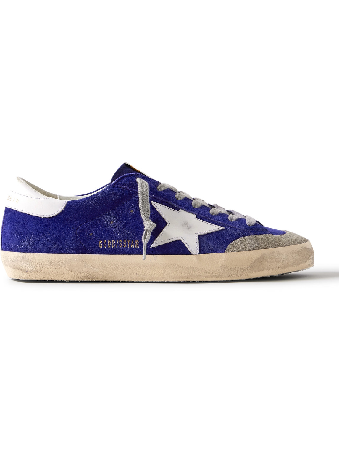 Golden Goose Super-star Suede Upper And Toe Foam Tongue Leather Star Laminated Heel Sneakers Blue In Blue