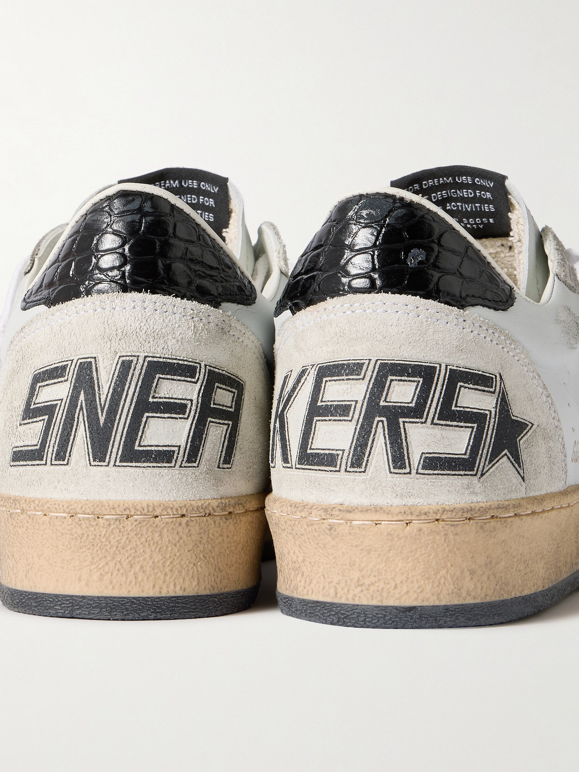 Golden Goose Round Toe Sneakers With Signature Star Patch And Suede Accents In Gray