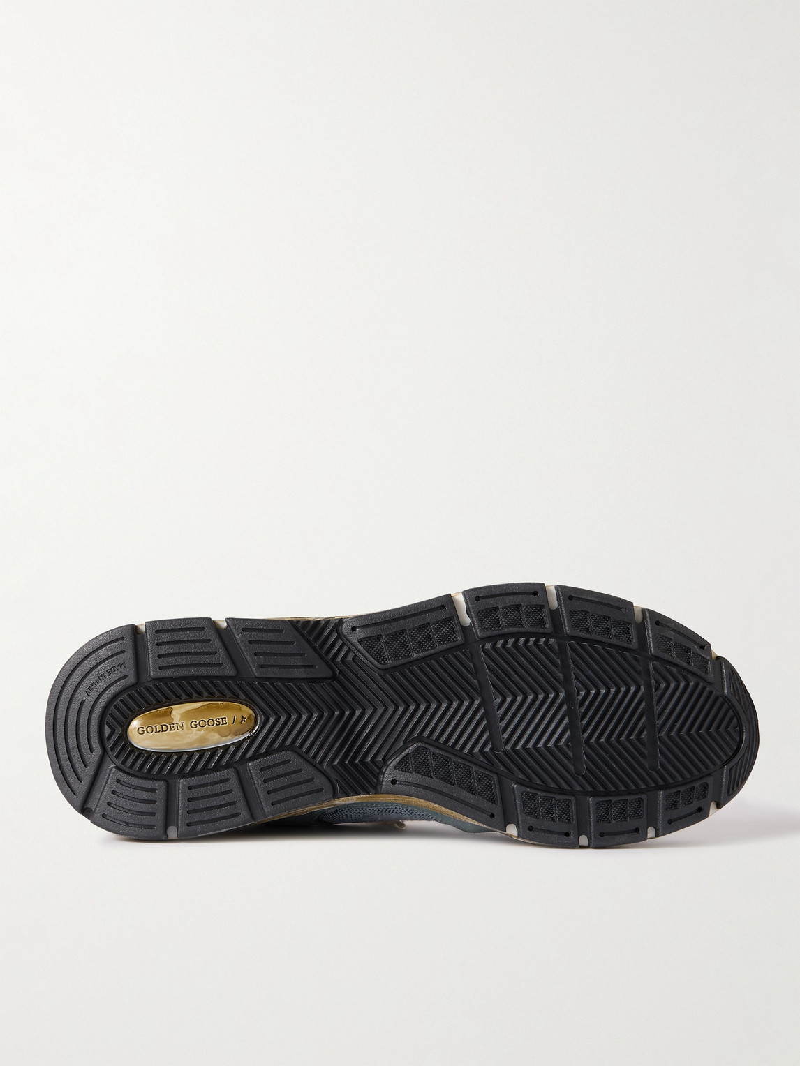 Golden Goose Running Dad Net And Suede Upper Leather Star And Heel Suede Spur In Blue