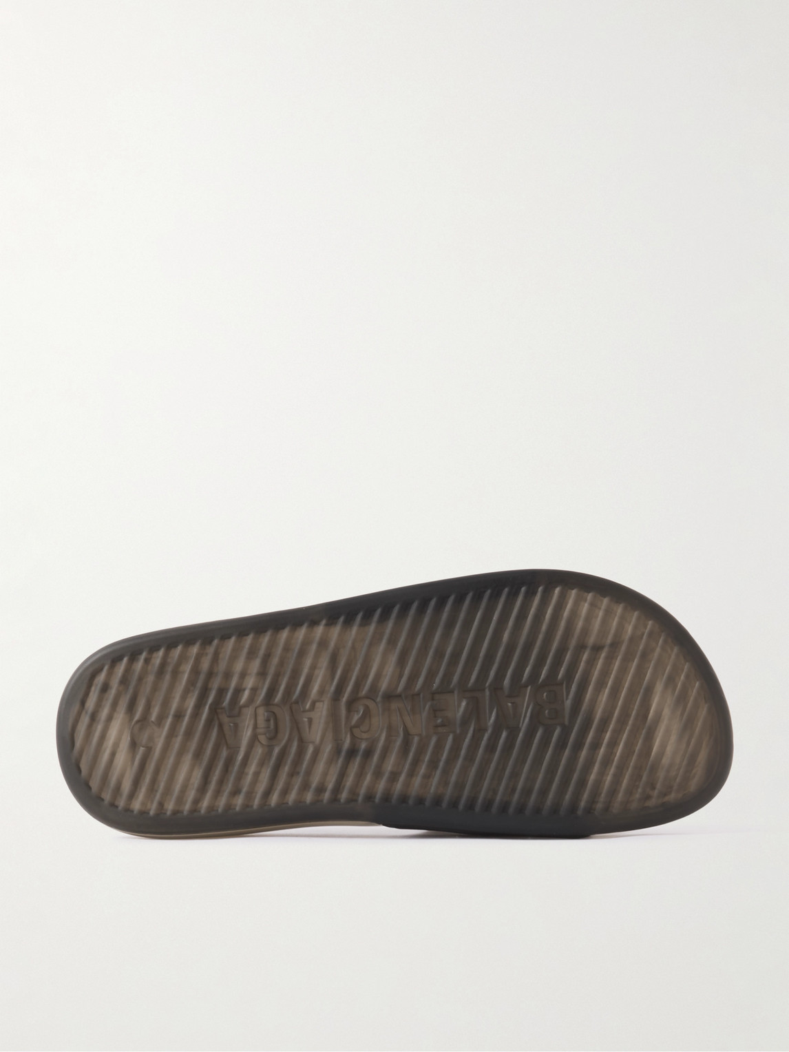 Balenciaga Logo-embossed Rubber Slides In Black