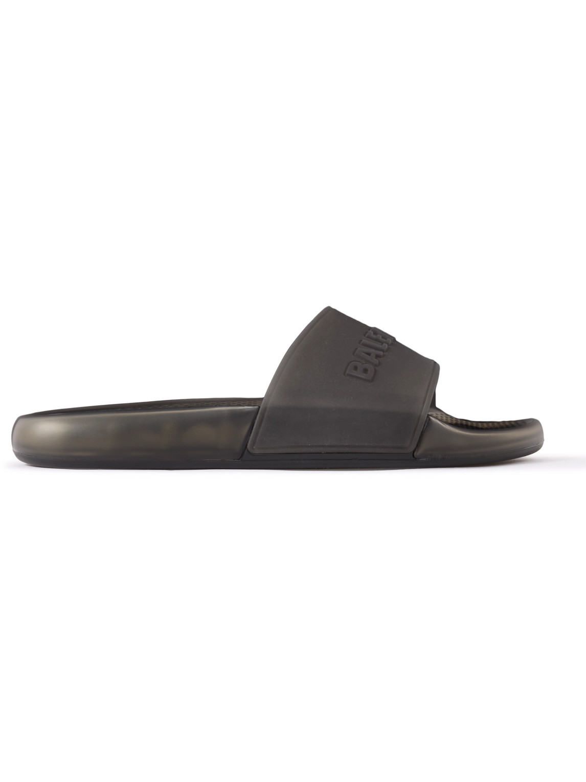 Balenciaga Logo-embossed Rubber Slides In Black