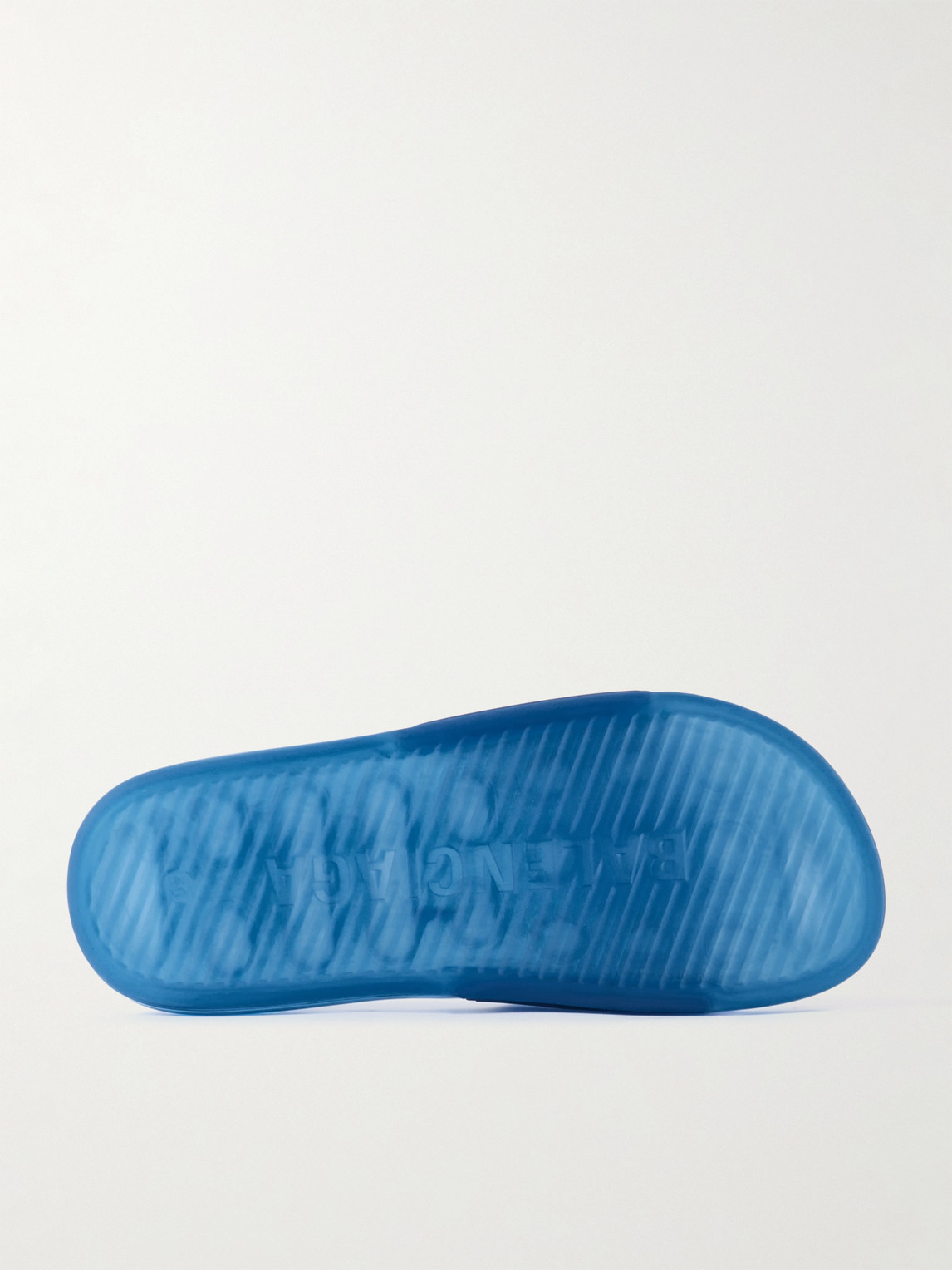 Balenciaga Logo-embossed Rubber Slides In Blue