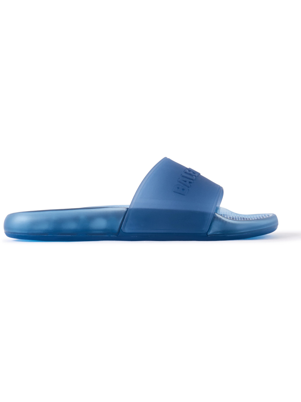 Balenciaga Logo-embossed Rubber Slides In Blue
