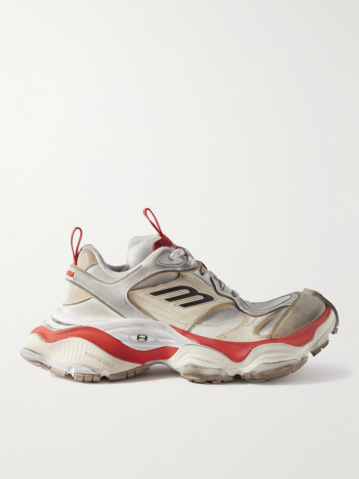 Balenciaga Cargo Distressed Mesh-Trimmed Suede and Leather Sneakers - Men