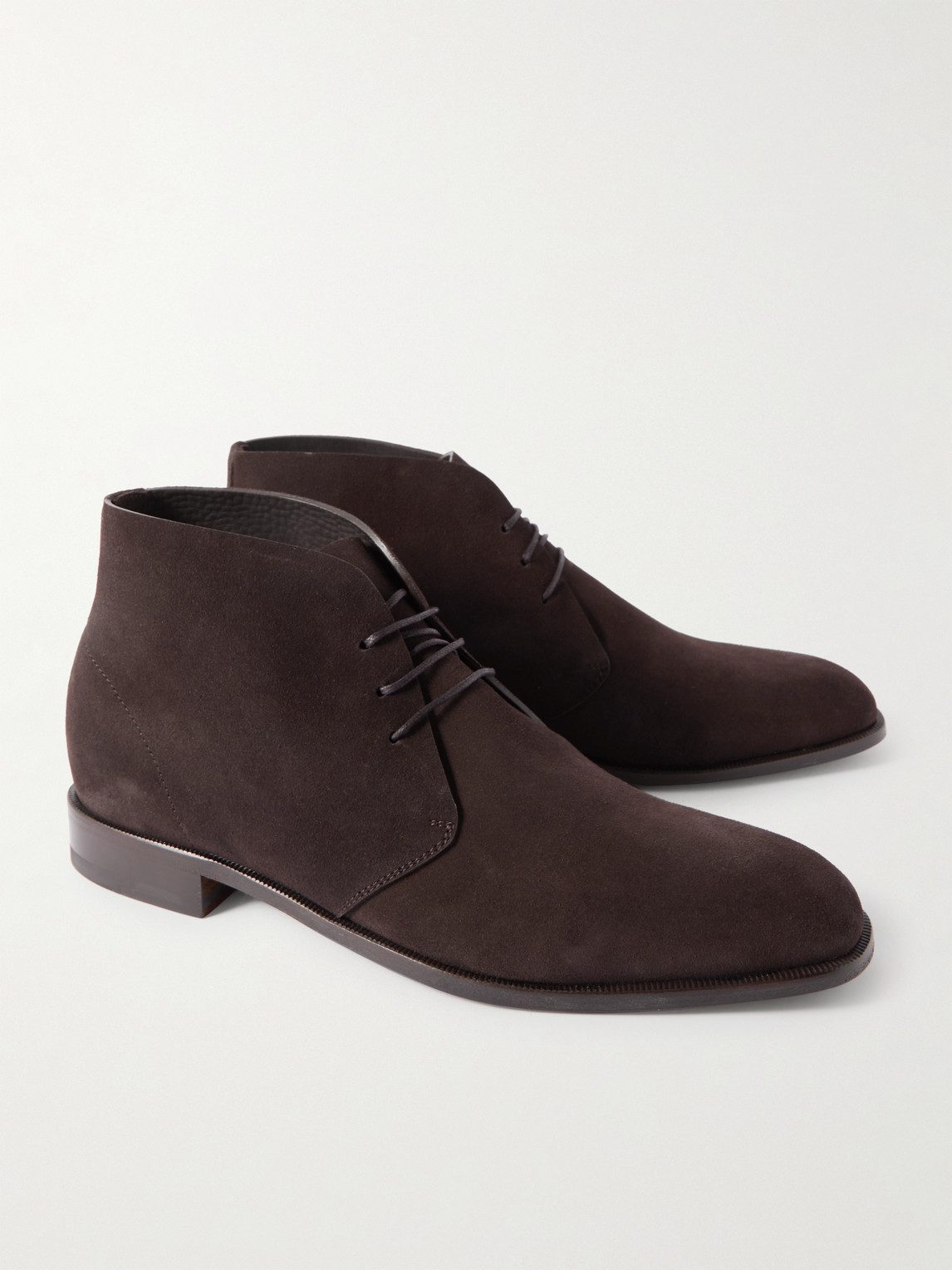 Manolo Blahnik Berwick Suede Chukka Boots In Brown