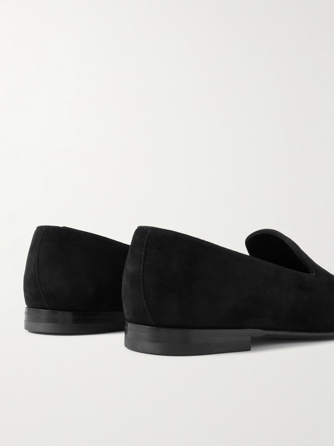 Manolo Blahnik Mario Suede Loafers In Black