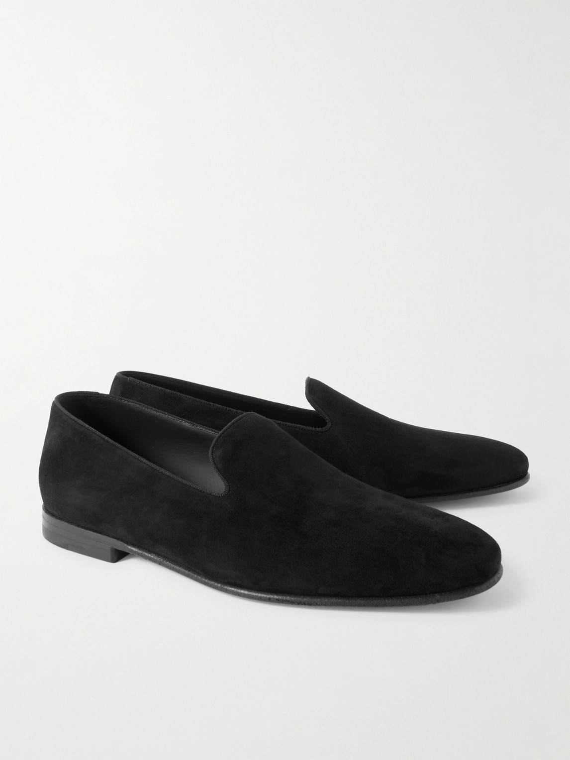 Manolo Blahnik Mario Suede Loafers In Black
