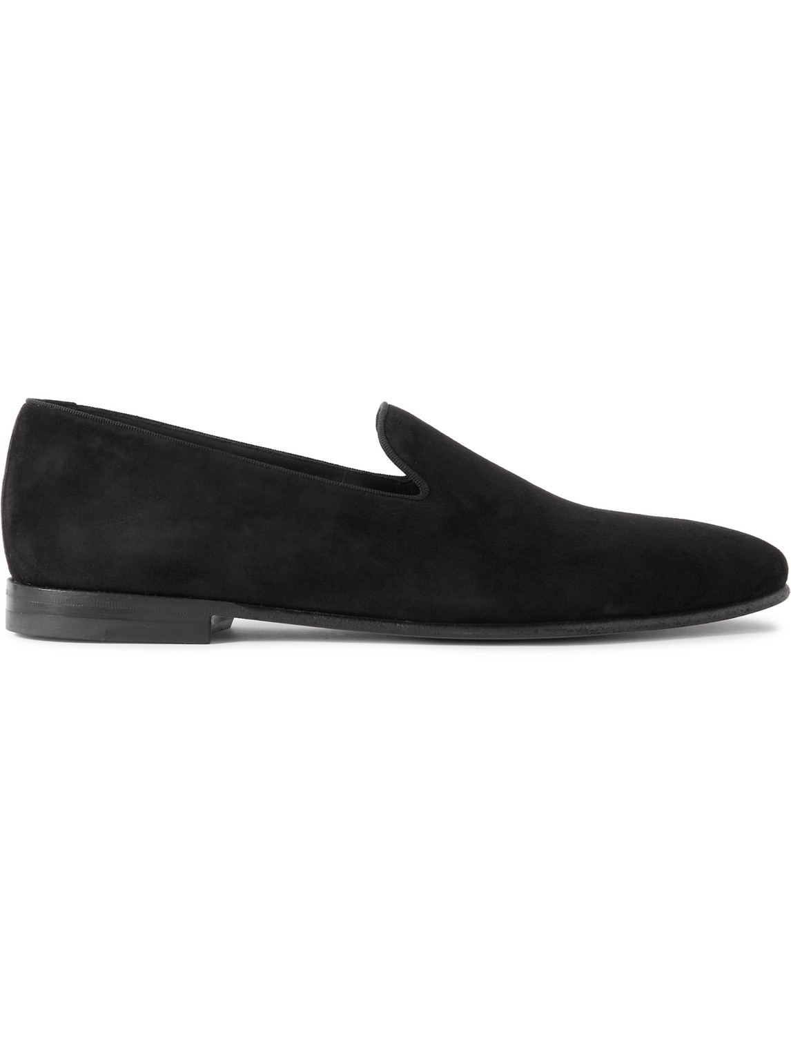 Manolo Blahnik Mario Suede Loafers In Black