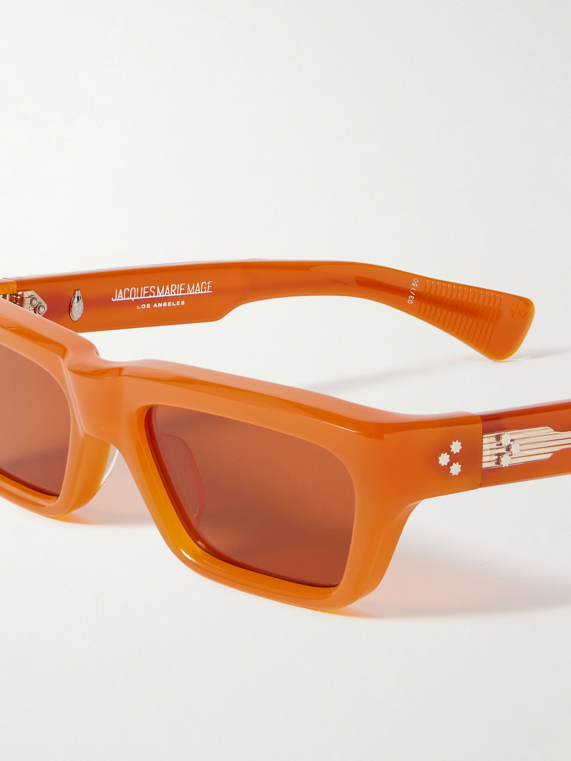 Jacques Marie Mage Rush Rectangular-frame Acetate Sunglasses In Orange