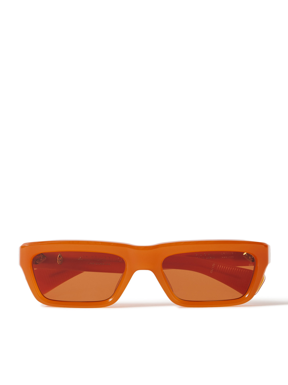 Jacques Marie Mage Rush Rectangular-frame Acetate Sunglasses In Orange