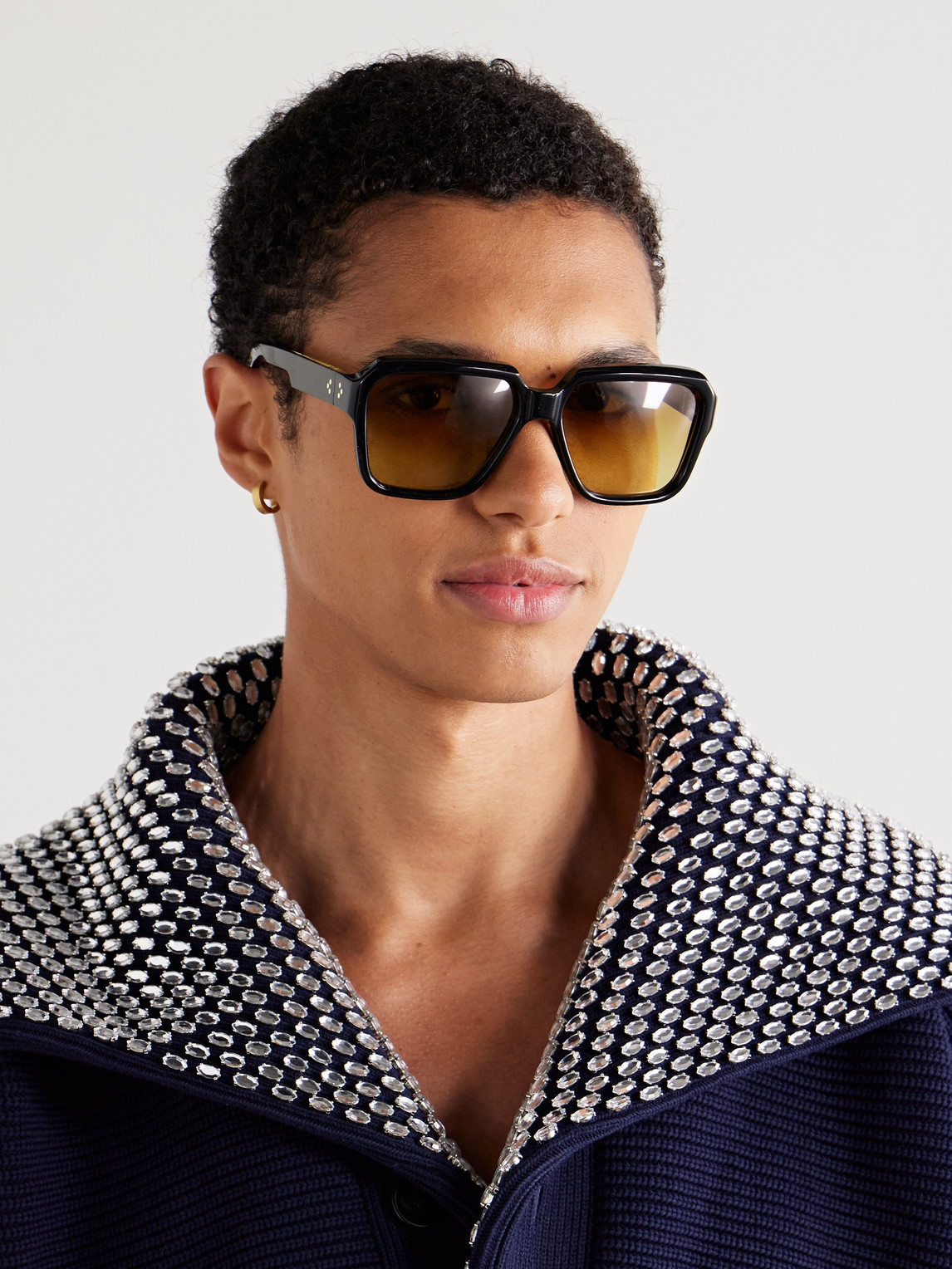 Jacques Marie Mage Alfred D-frame Acetate Sunglasses In Black