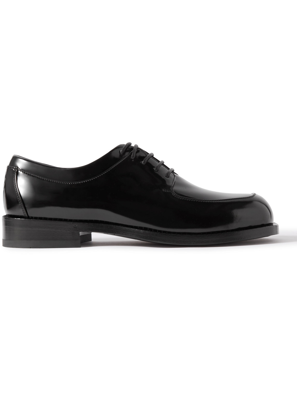 Diamond Glossed-Leather Derby Shoes