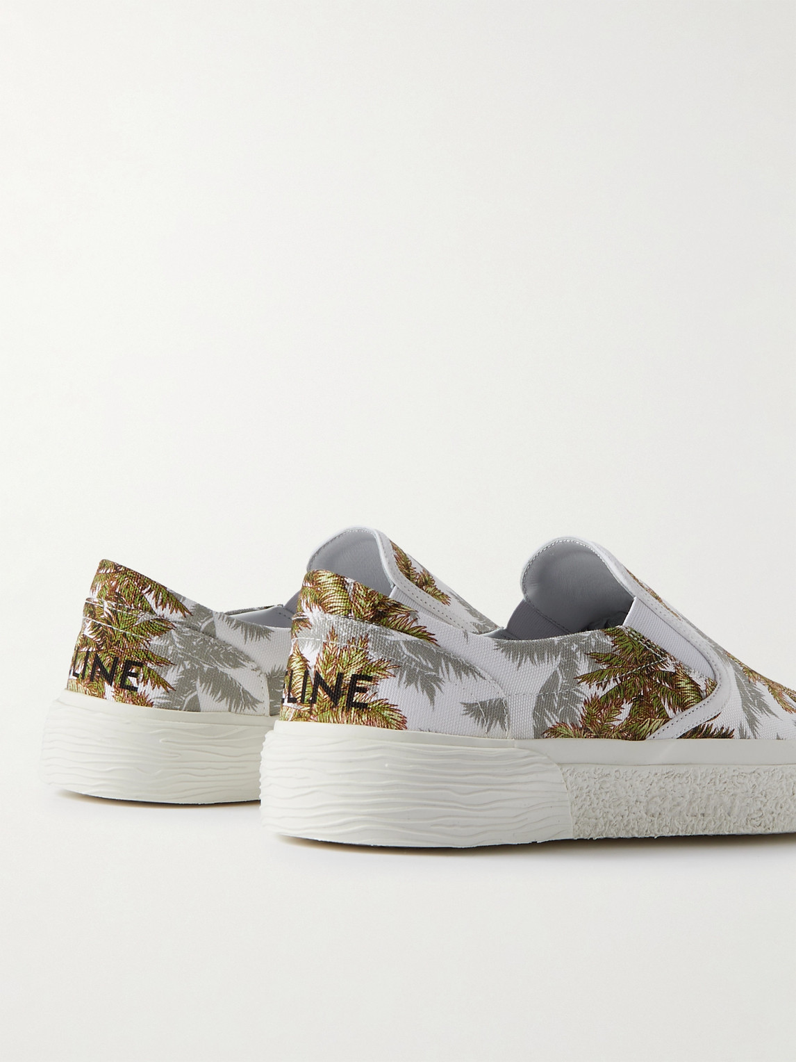 Celine Printed Canvas Slip-on Sneakers In Orange