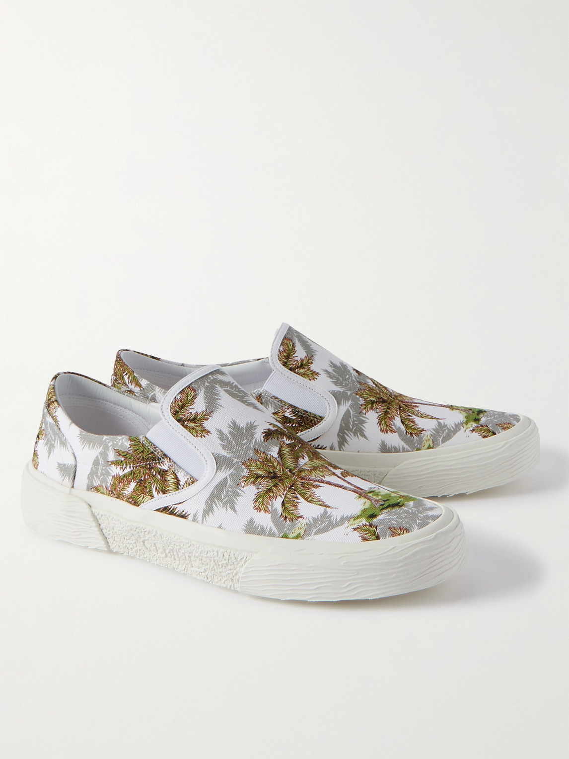 Celine Printed Canvas Slip-on Sneakers In Orange