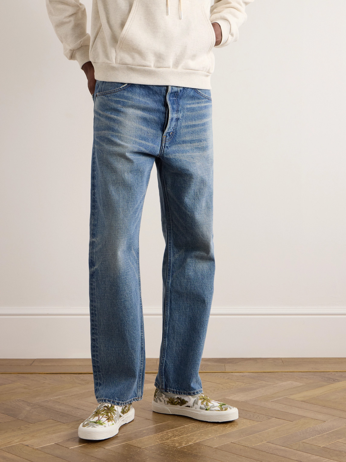 Celine Printed Canvas Slip-on Sneakers In Orange