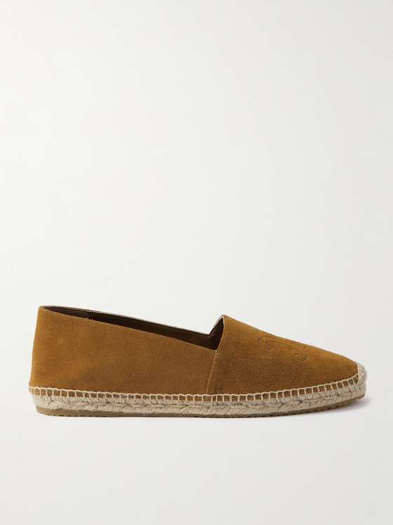 Celine Logo-Debossed Suede Espadrilles