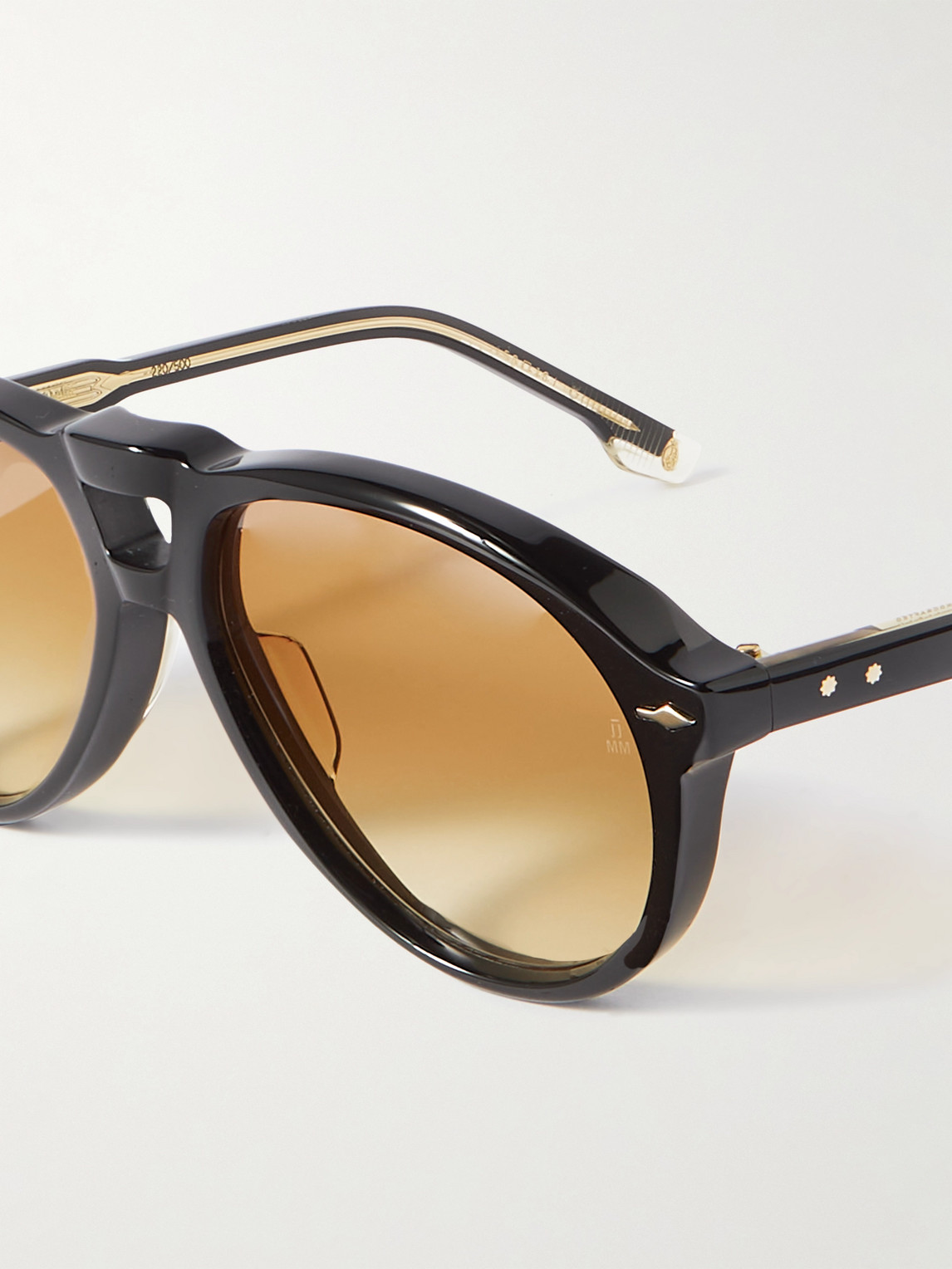 Shop Jacques Marie Mage Valkyrie Aviator-style Acetate Sunglasses In Black