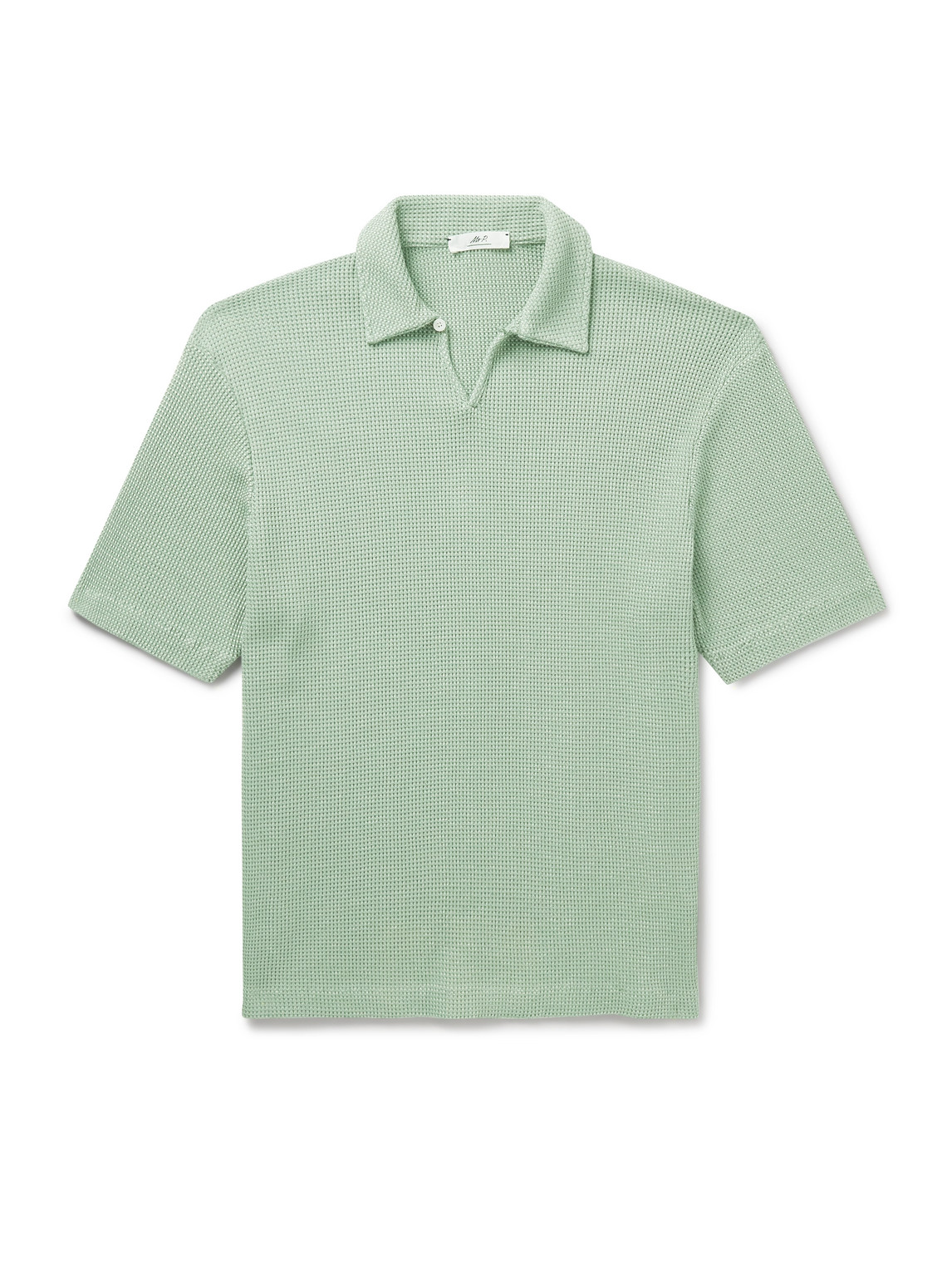 Waffle-Knit Cotton Polo Shirt