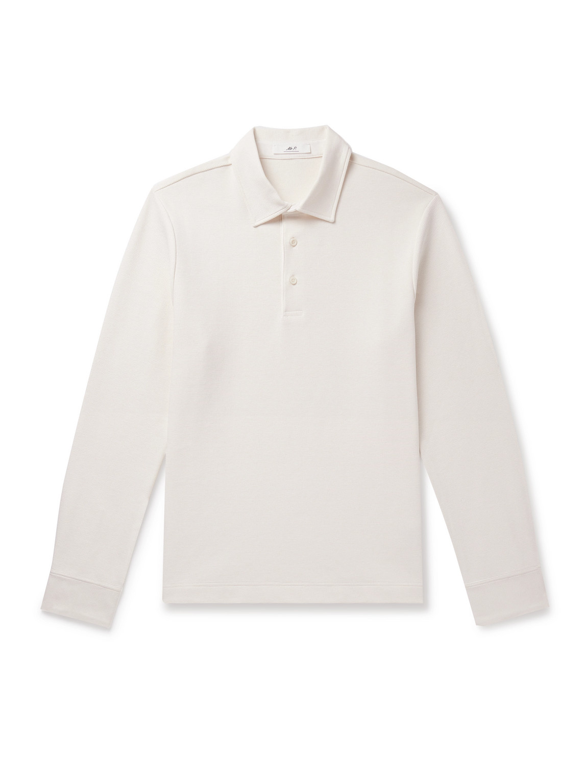 Waffle-Knit Cotton-Blend Polo Shirt