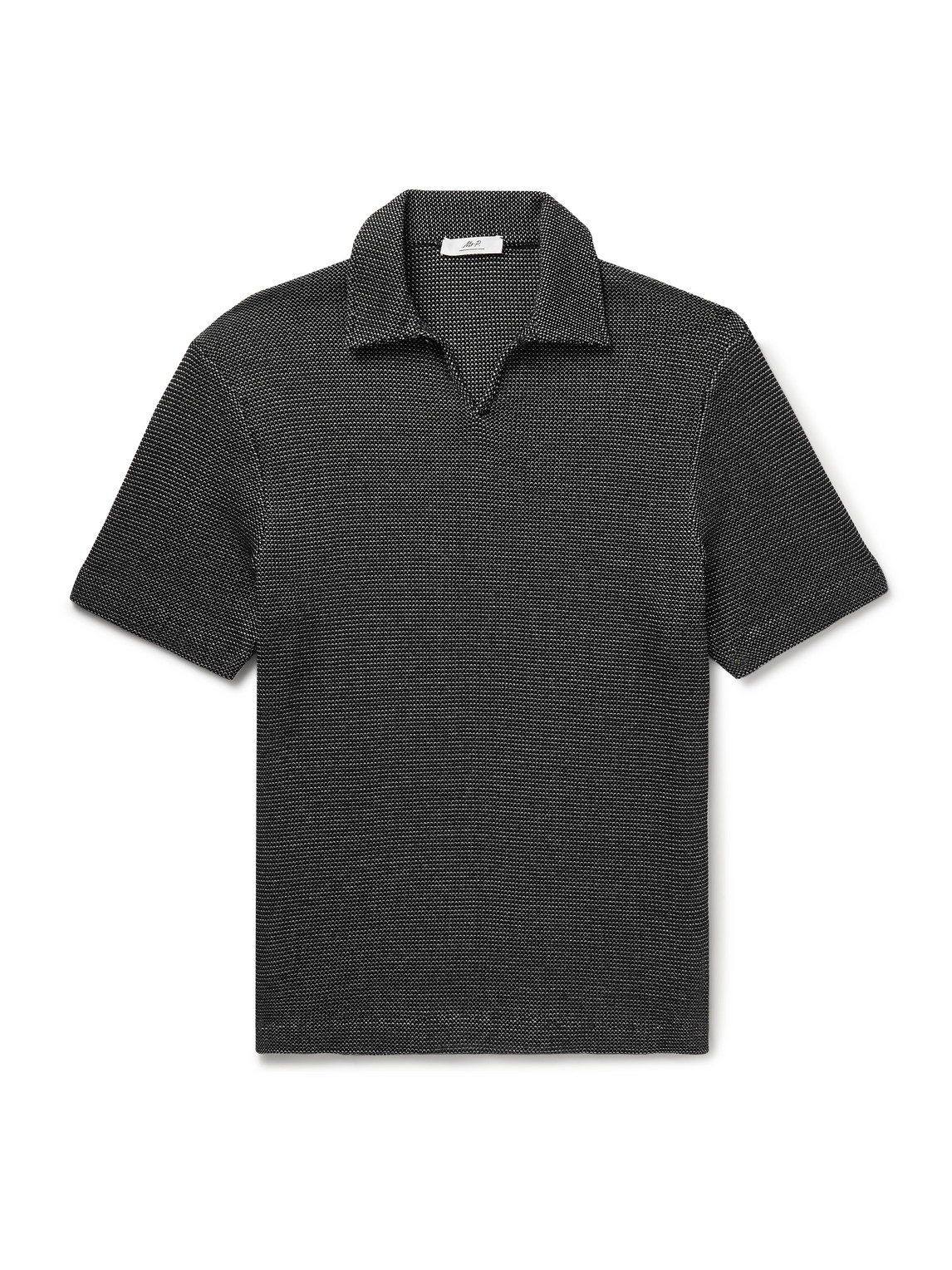 Waffle-Knit Cotton Polo Shirt