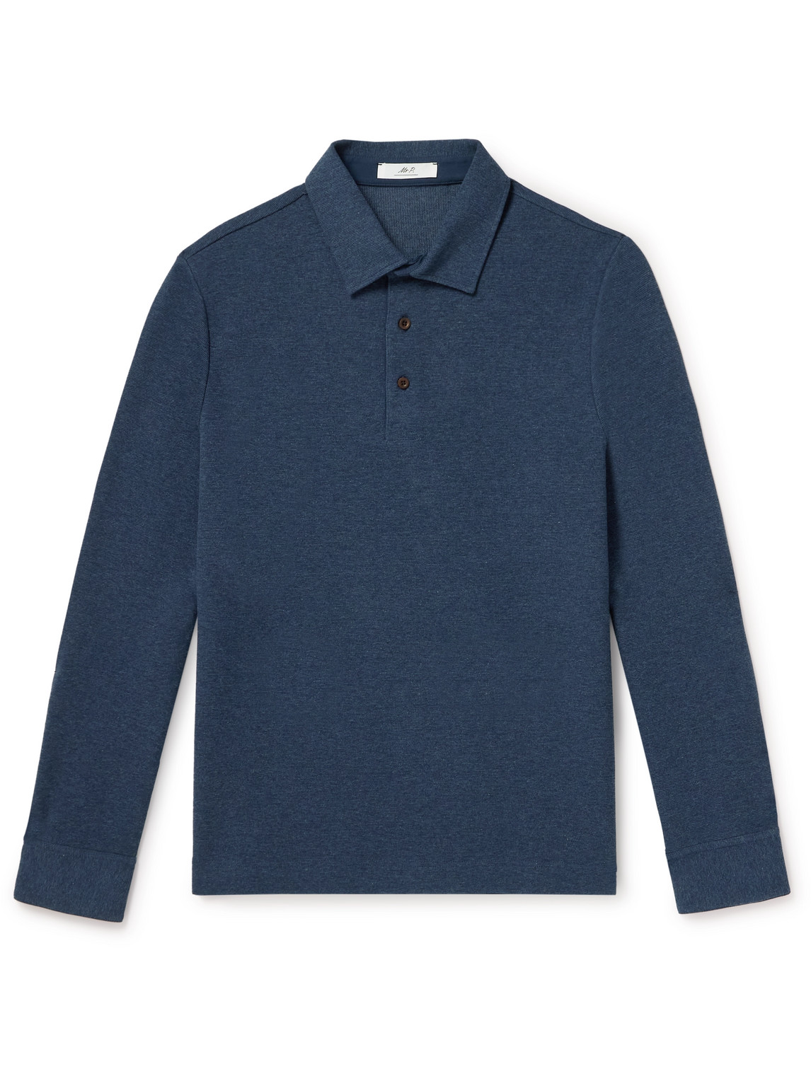 Ribbed Cotton-Blend Polo Shirt