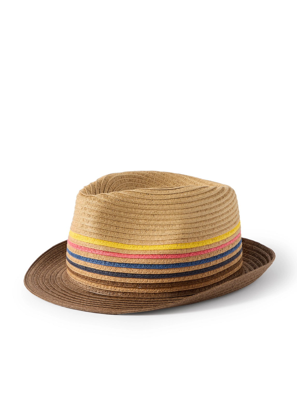 Paul Smith - Striped Raffia Fedora - Men - Brown - M