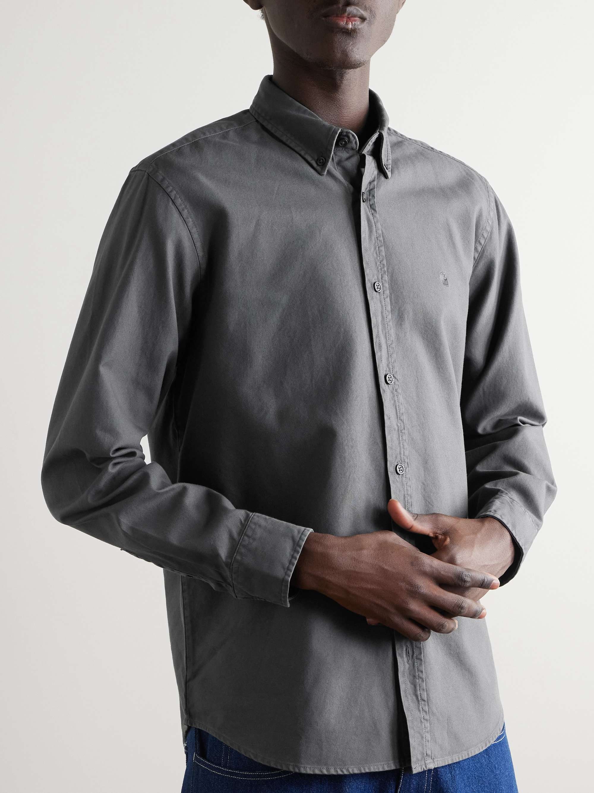 CARHARTT WIP Bolton Button-Down Collar Logo-Embroidered Cotton Oxford Shirt