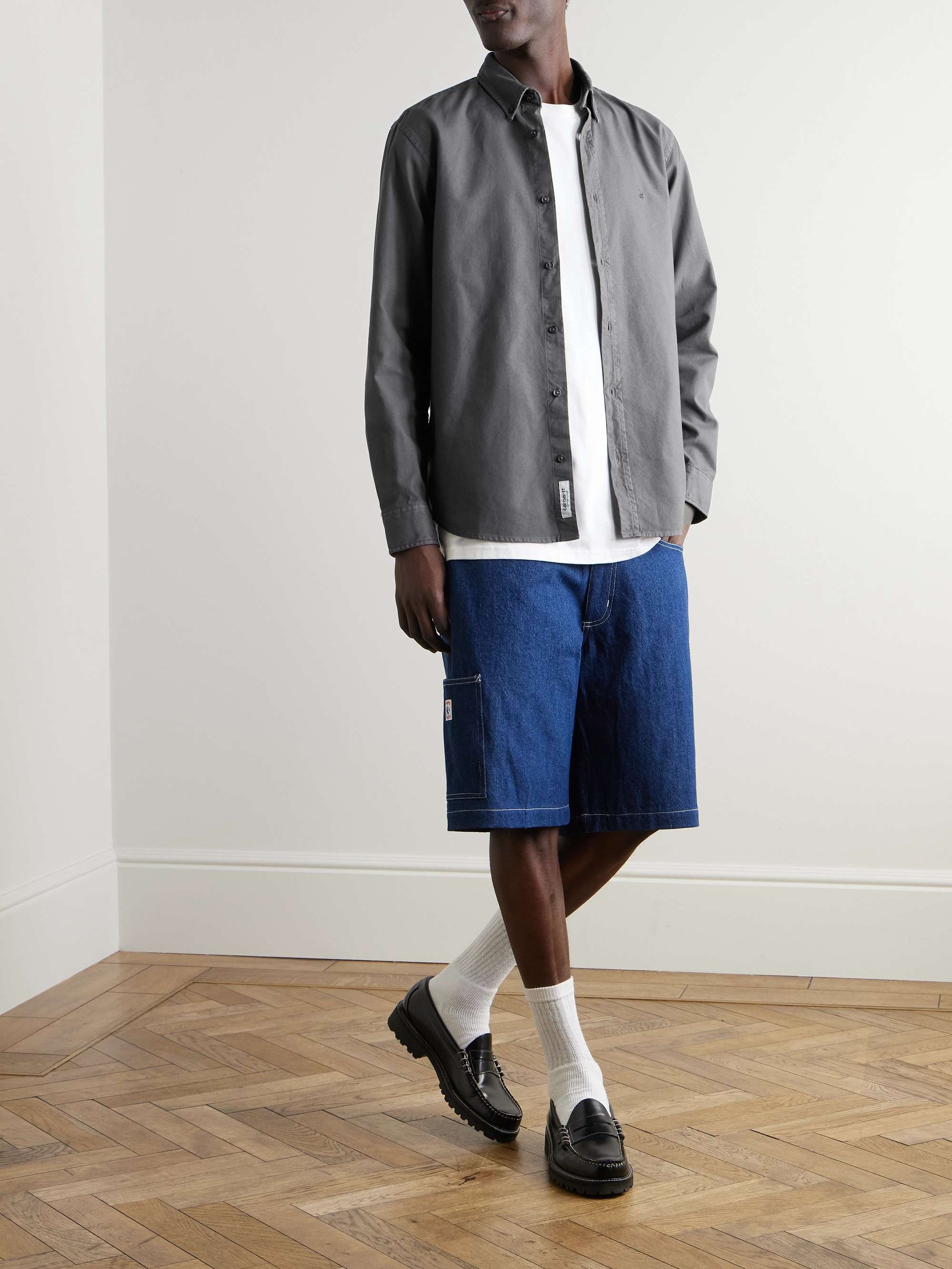 CARHARTT WIP Bolton Button-Down Collar Logo-Embroidered Cotton Oxford Shirt