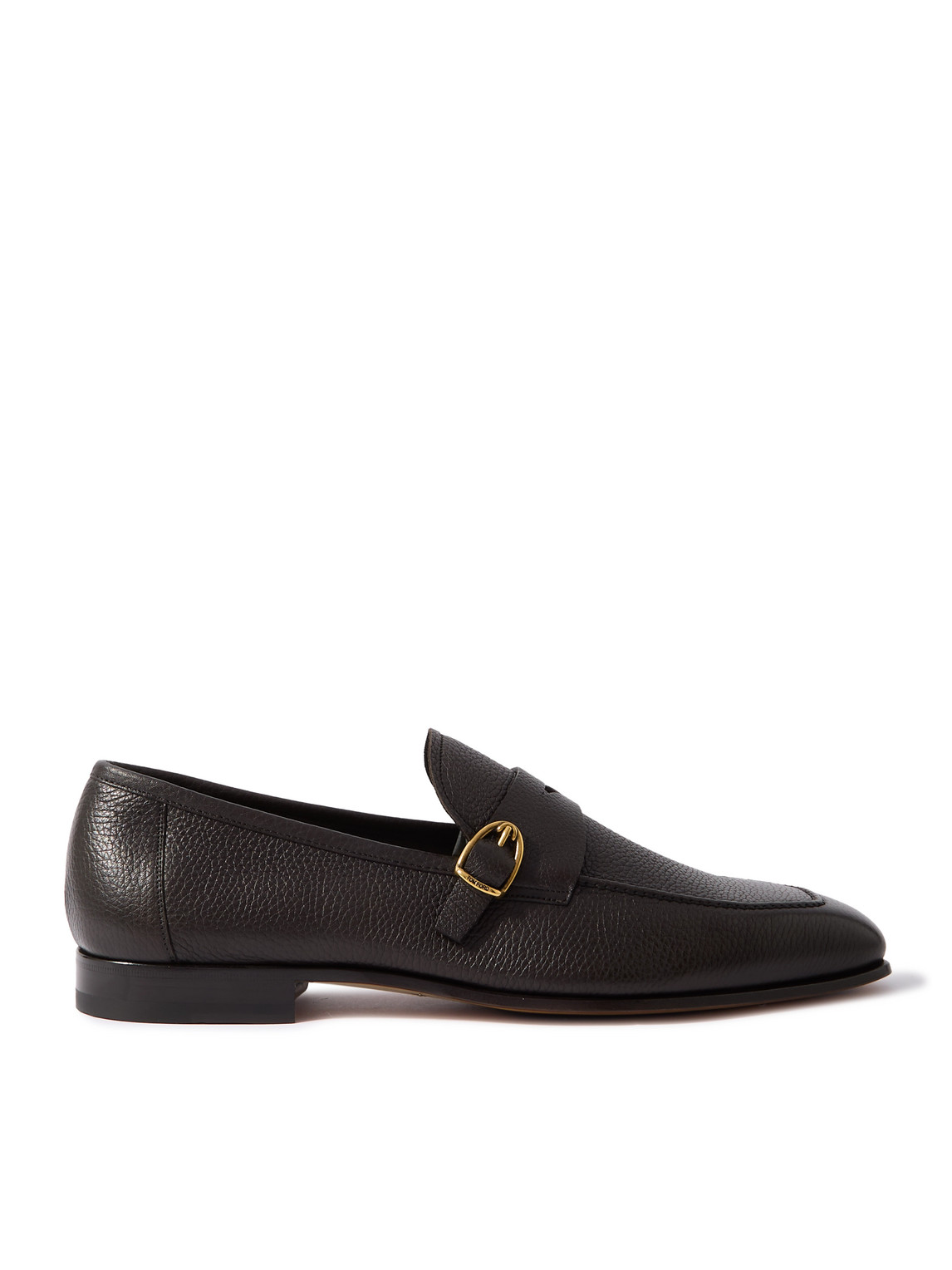 Sean Buckled Full-Grain Leather Penny Loafers