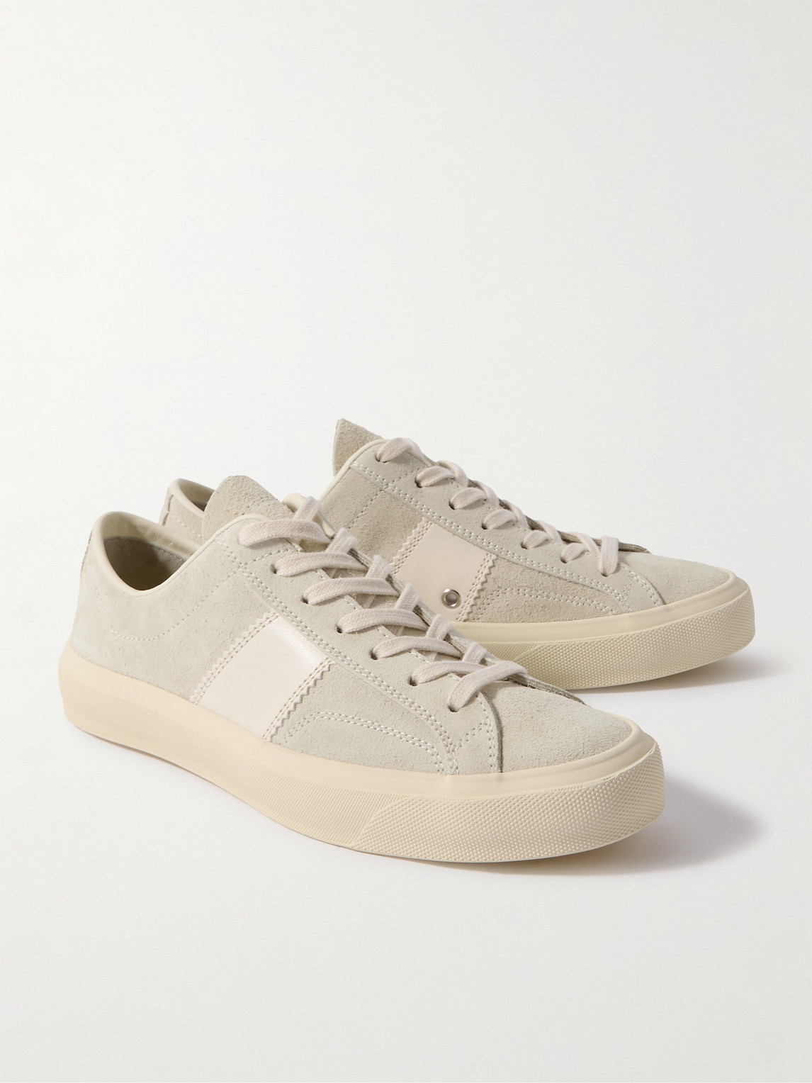 Tom Ford Off-white Nylon Cambridge Low-top Trainers In White Beige Ivory