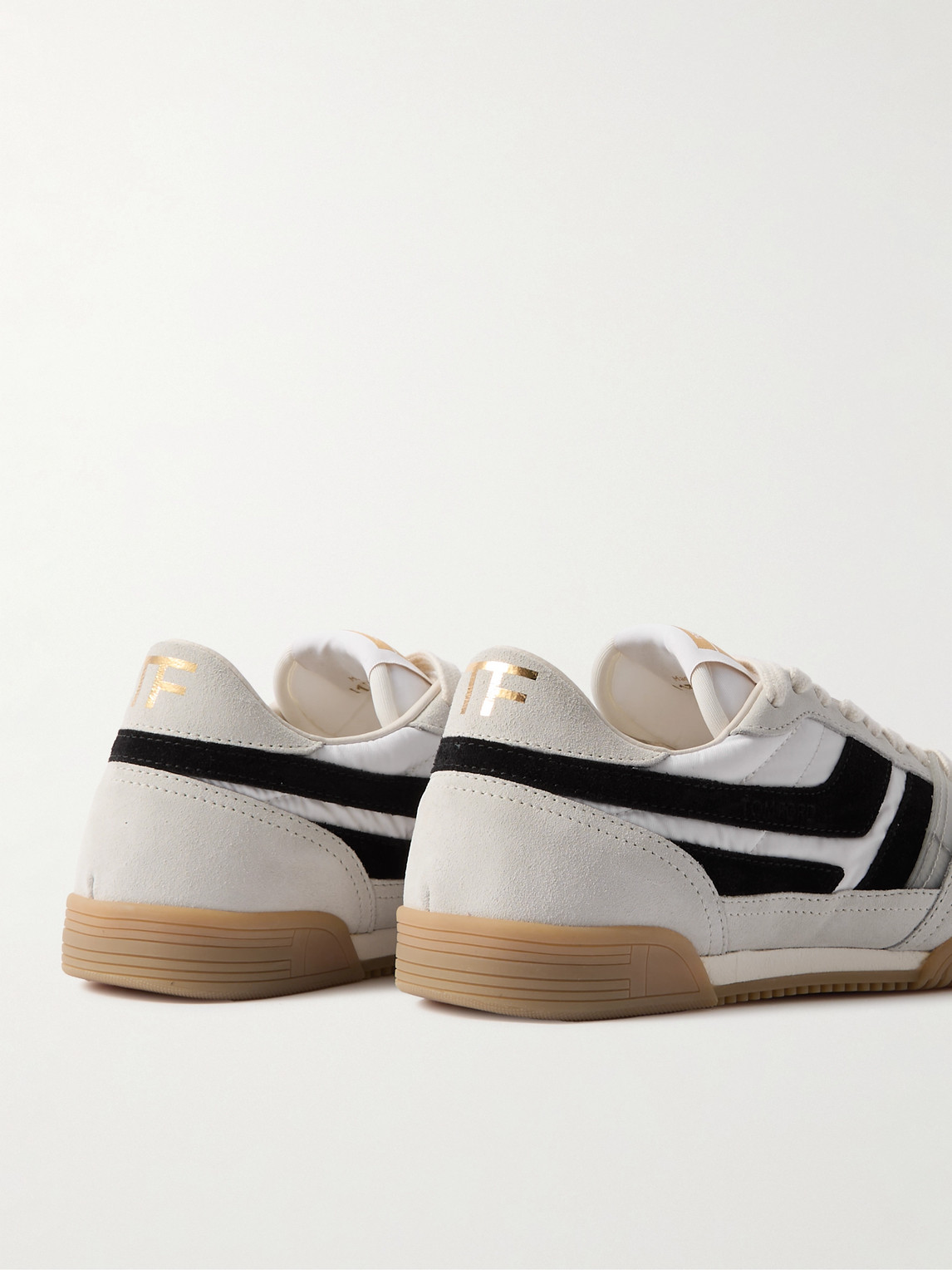 Tom Ford Round Head Lacing Low-cut Casual Sneakers In Neutrals