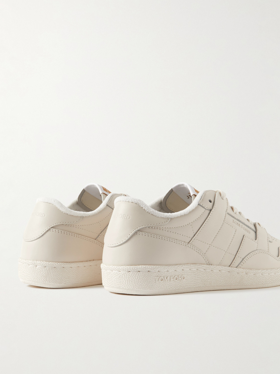 Tom Ford Round Head Lacing Low-cut Casual Sneakers In Neutrals