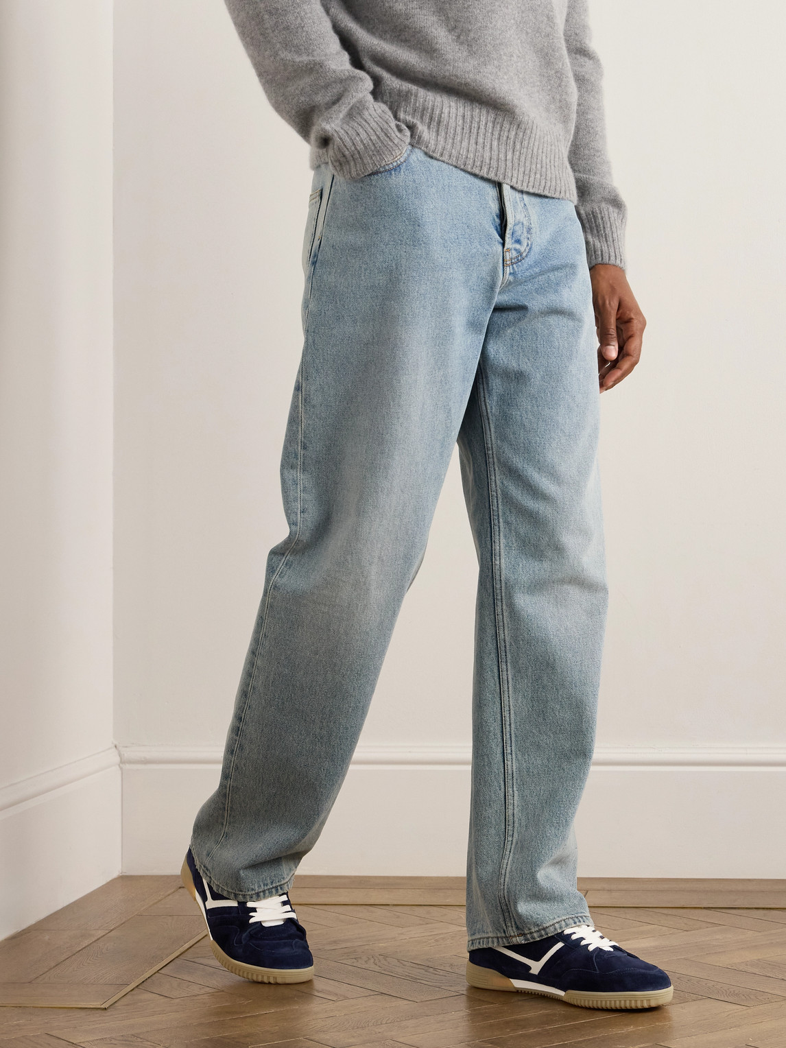 Shop Tom Ford Jackson Suede Sneakers In Blue
