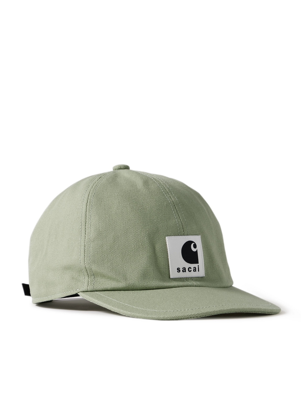 Sacai Carhartt Wip Logo-appliquéd Cotton-canvas Baseball Cap In Green