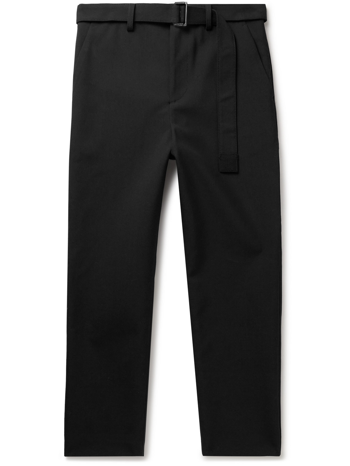 Sacai Carhartt Wip Straight-leg Belted Woven Trousers In Black