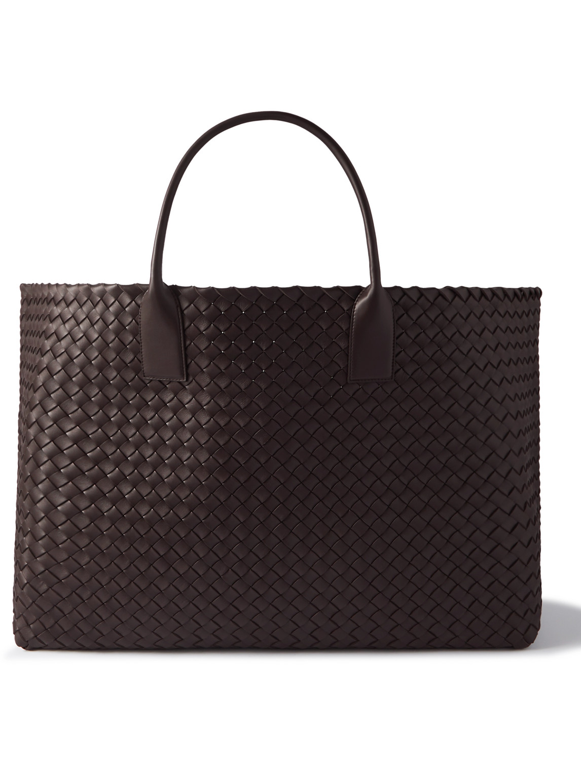 Bottega Veneta Intrecciato Cabat Large Leather Tote Bag In Brown