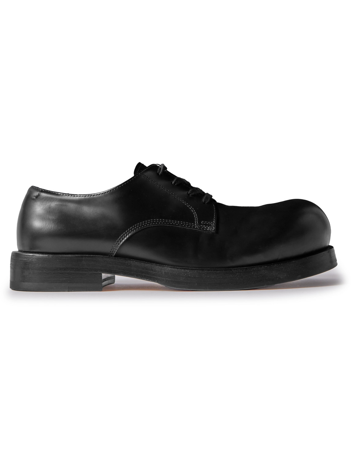 Bottega Veneta Helium Leather Derby Shoes In Black