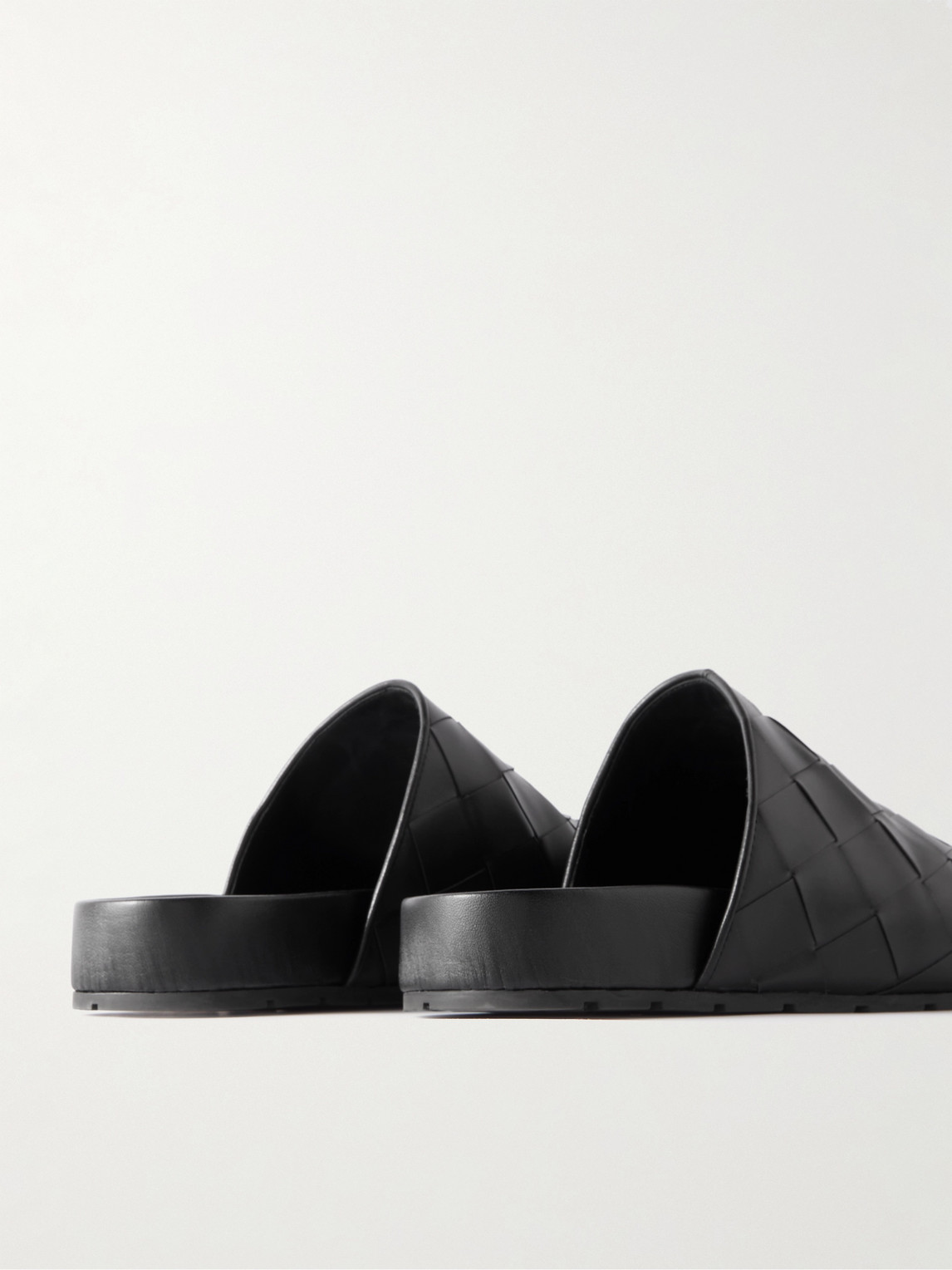 Shop Bottega Veneta Reggie Intrecciato Leather Slippers In Black